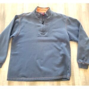 ARROW USA 1851 MEN's SWEATER LONG SLEEVES Blue Large Fleece 1/4 Zip Mock